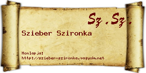 Szieber Szironka névjegykártya